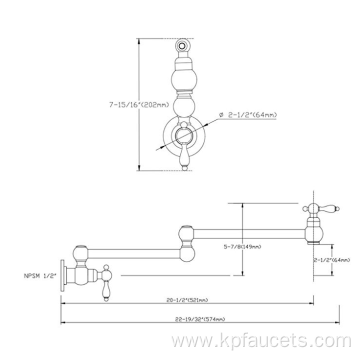 Two Handles Wall Mount Pot Filler Faucet